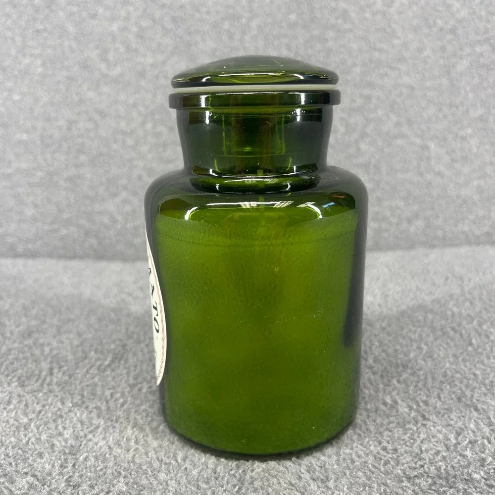 Leoben Company Summer Tomato Candle 9oz Green Glass Apothecary Jar Soy Wax Blend